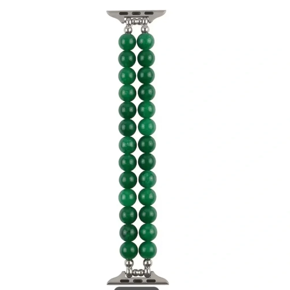 Green chalcedony Beaded Watch Bracelet Band for Smartwatch